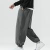 Men's Casual Corduroy Loose Fit Jogger Pants Elastic Waistband Drawstring Closure Harem Style Trousers with Ankle Cuffs for Everyday Wear