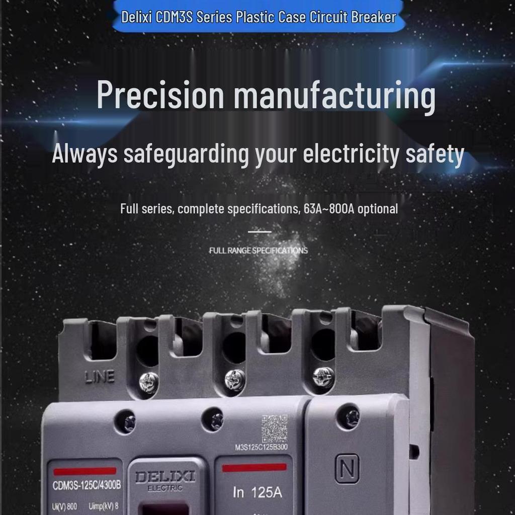 Delixi CDM3s Circuit Breaker, New 3/4P 1600A, Type A/B Air Switch