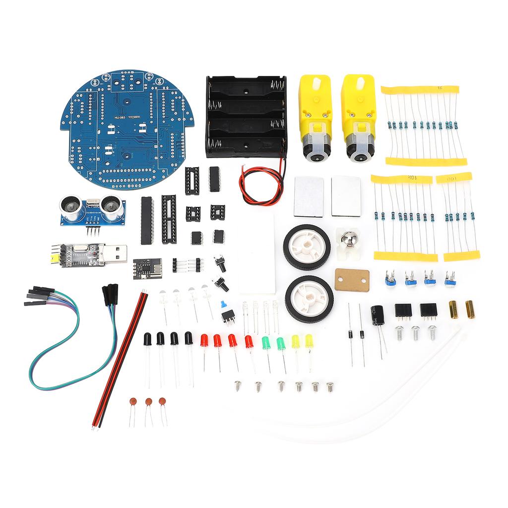 Smart Car Kit MCU Robot Project Graphic Programming Ultrasonic Obstacle Avoidance BT Control USB Download with Jump Wire