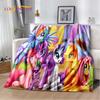 Cute 3D P-Pony Cartoon Unicorn Soft Plush Blanket,Flannel Blanket Throw Blanket for Living Room Bedroom Bed Sofa Picnic Kid Gift