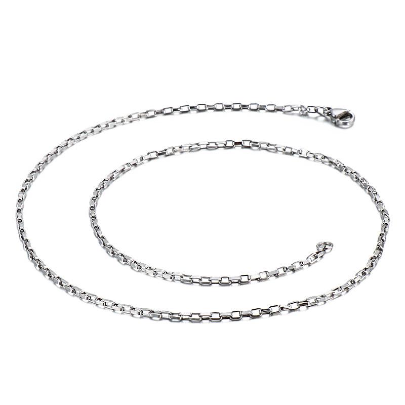 Einfache Edelstahl Dicke Kette Trendiger Artikel Schmuck, Kalter Wind Titanstahl Rechteckige Hip-Hop Halskette Accessoires