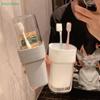 Portable Travel Toiletry Cup - 2-in-1 Clear Container Toothbrush Holder for Bathroom & Travel