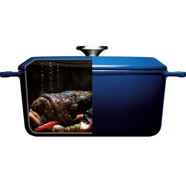 Набор кастрюль Woll Iron, чугунные, мини, с крышкой, 10 см, синие, 2 предмета (110CI-020)