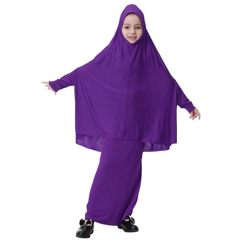 Muslimisches Mädchenkleid, Fledermaus-Röhrenrock-Set aus Milchseide