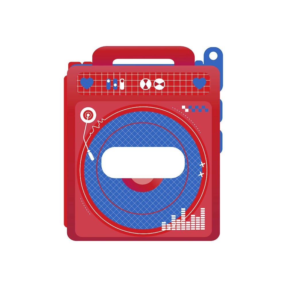 

Boombox Badge Frame Red