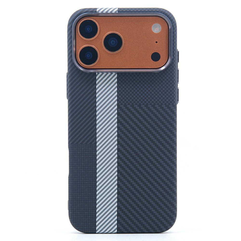 For iPhone 17 Pro Magnetic Case Carbon Fiber Texture Water Transfer PC Phone Cover