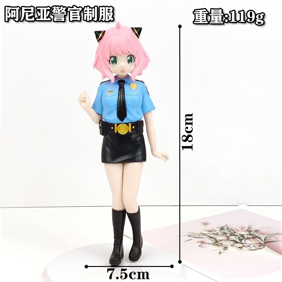 20CM Kawaii SPY×FAMILY Anime Figure Anya Forger Police uniform Bunny Girl Series Action Figures Pretty Girl Collection Model Plaything