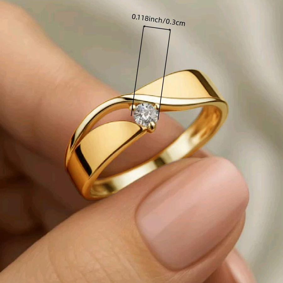 2026 Frühling Neuer Geometrischer Kurvenform Ring für Damen, Funkelnder Hohlgeschnittener Vergoldeter Fingerring, Trendiger Stil Statement Schmuck Geschenk