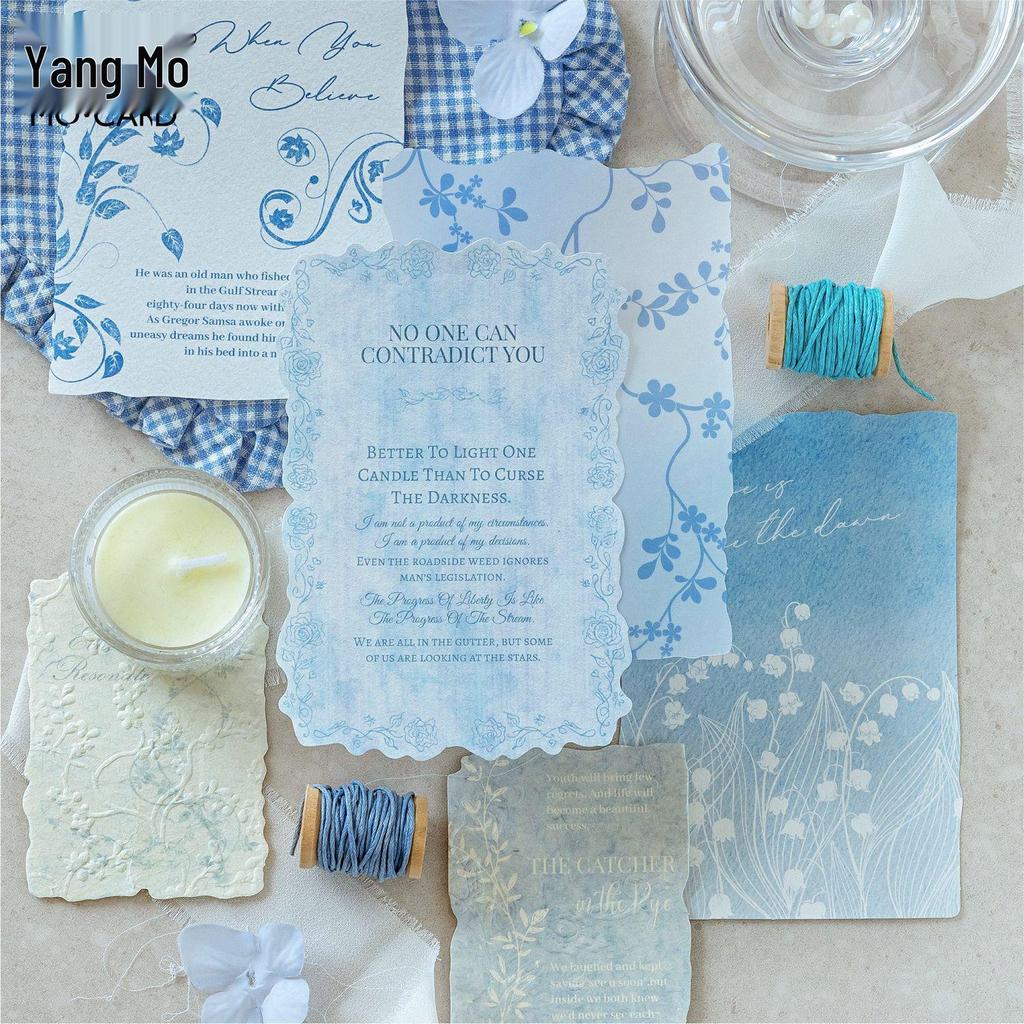 MòMò Mixed Material Letterpress Embossed Paper - Flower Branch Language Series, 30 Sheets, Scrapbooking Base Paper, 4 Styles.