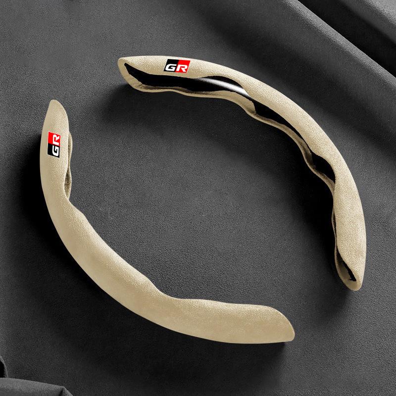 

For Toyota Sport GR Sport C-HR RAV4 Avensis Prado Prius Car Suede Leather Non-slip Steering Wheel Soft Cover Auto Accessories