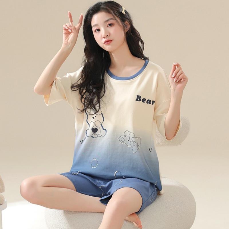 Women's Summer Cartoon Pajama Set - Cute Short Sleeve and Shorts, Plus Size, Lightweight Home or Outdoor Wear