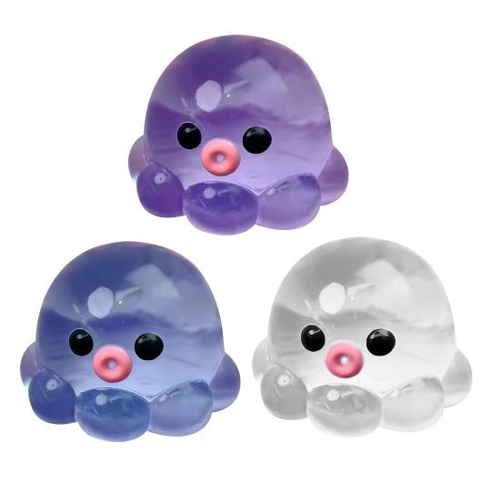 1/3Pcs Clear Octopus Squeeze Toy Stress Relief Mini Octopus Sensory Toy Anxiety Relieving Sea Animal Hand Relaxation Tool