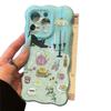 Afternoon tea black cat illustration applies to Apple 17 Wave Cloud 16Pro mobile phone case 14/15 three-dimensional 12 girl 13