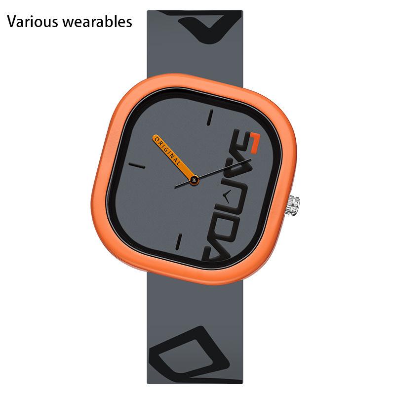 New Silicone Strap Irregular Square Watch for Boys and Girls  Trendy  Cool  Simple and Personalized Children's Watch