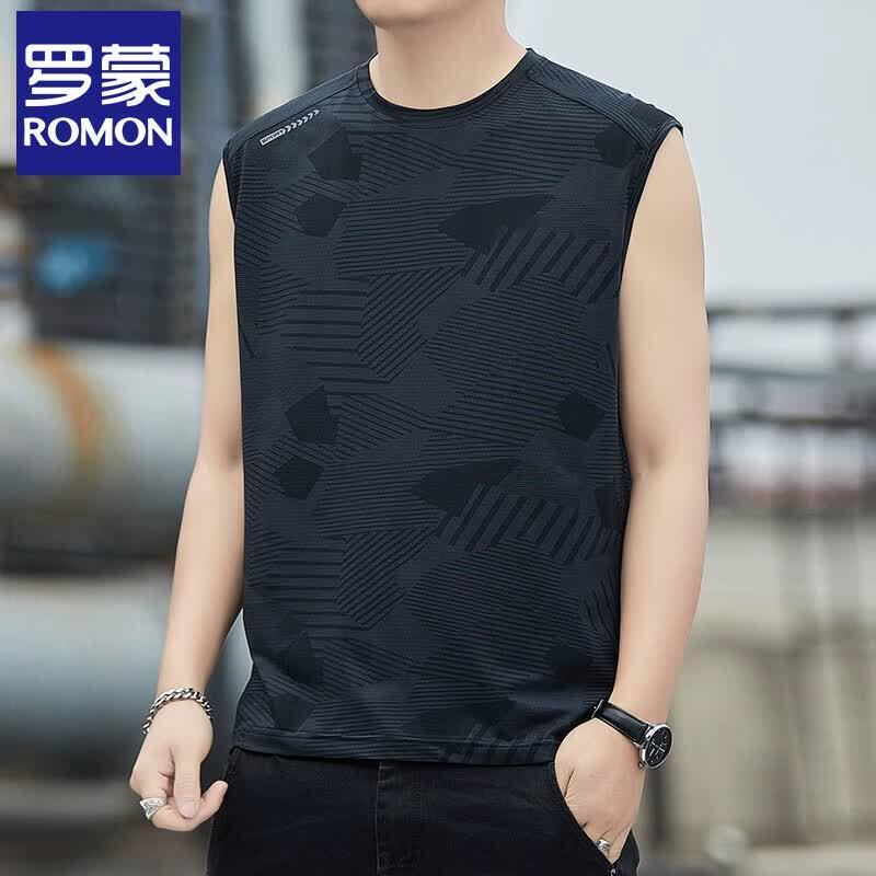 ROMON Men's Cooling Quick Dry Jacquard Tank Top