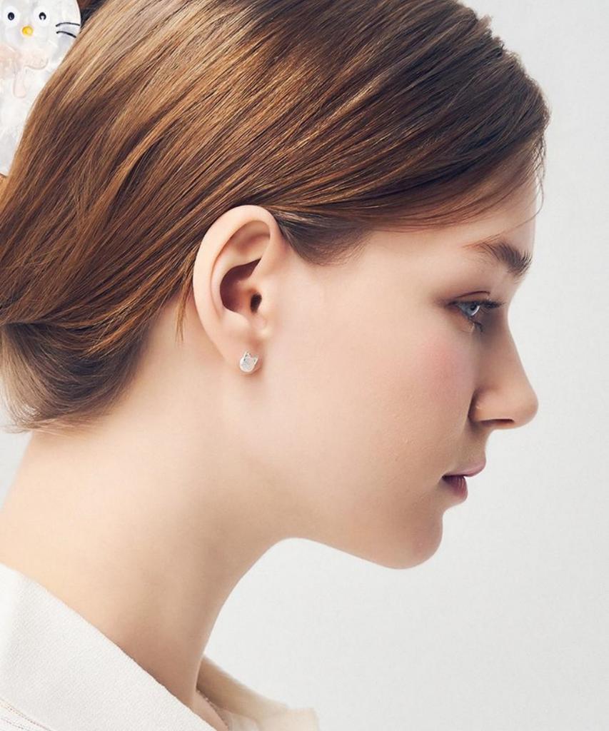 Dana Burton [925 Silver] Frost Cat Stud Earrings