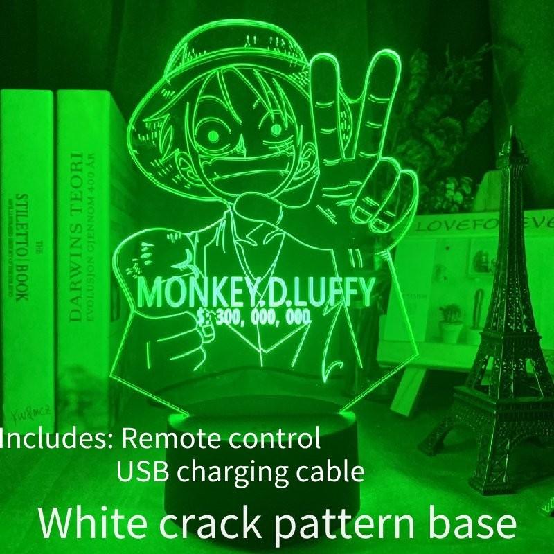 Piece One Luffy 3d Usb Night Light Remote Control Change Color 16 Lamp Colors