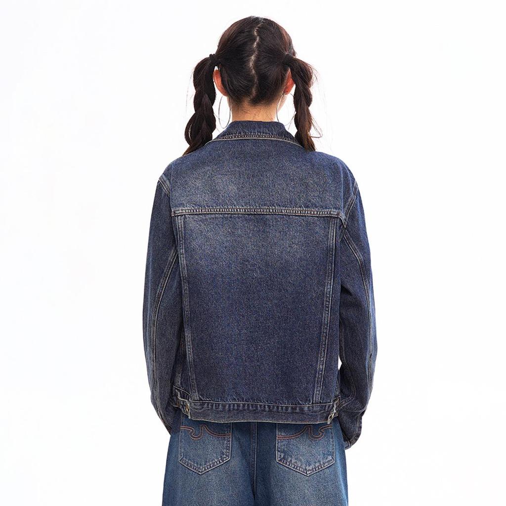 Vintage Washed Denim Jacket - Retro Loose Fit for Autumn/Winter