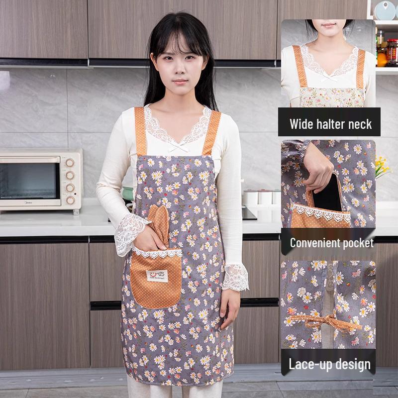 

Women s Waterproof Long Sleeve Canvas Apron - Fashionable, Oilproof, Durable Workwear for Home and Kitchen