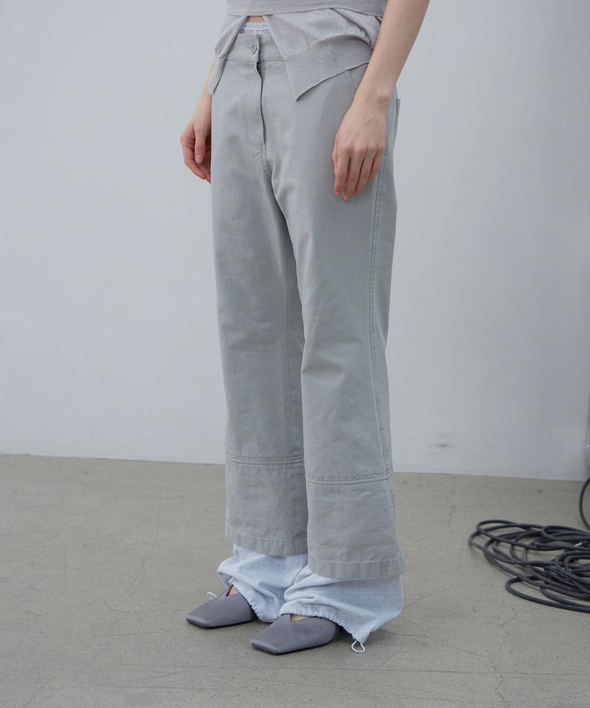 LCDC™ Layered Hem String Pants (Light Gray)