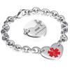 Stainless Steel Medical Logo Bracelet Women'S Titanium Heart Curb Chain O-Line Bracelet
