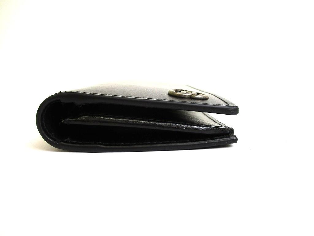 Authentic GUCCI Silver Marmont G Black Leather Bifold Flap Long Wallet #b090  Open box