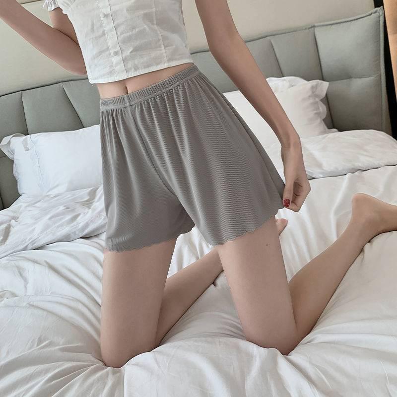 Women's Breathable Ice Silk Anti-Exposure Shorts - No Curl Edge, Lightweight for Summer