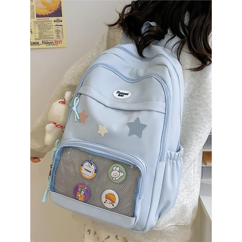 Schoolbag Japanese Ins Transparent Pain Bag Large Capacity Versatile College Girl Mini Backpack Cute Little School Bag