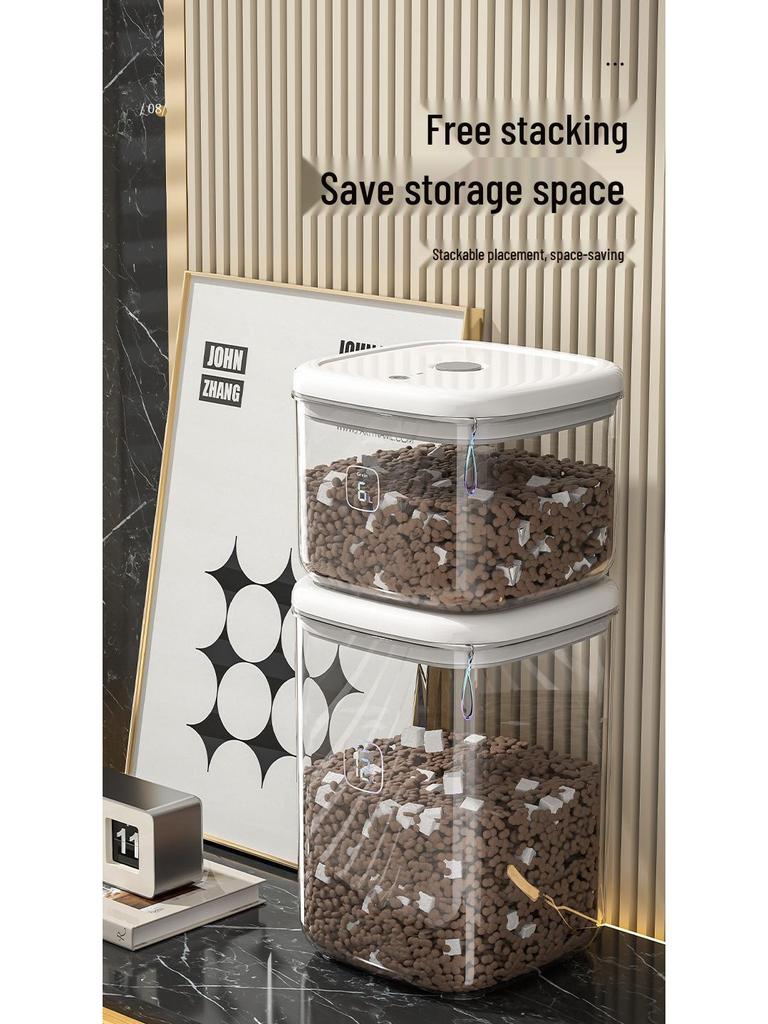 Pet Food Storage Container: Moisture-Proof, Sealed Cat/Dog Food Bucket and Grain Storage Box