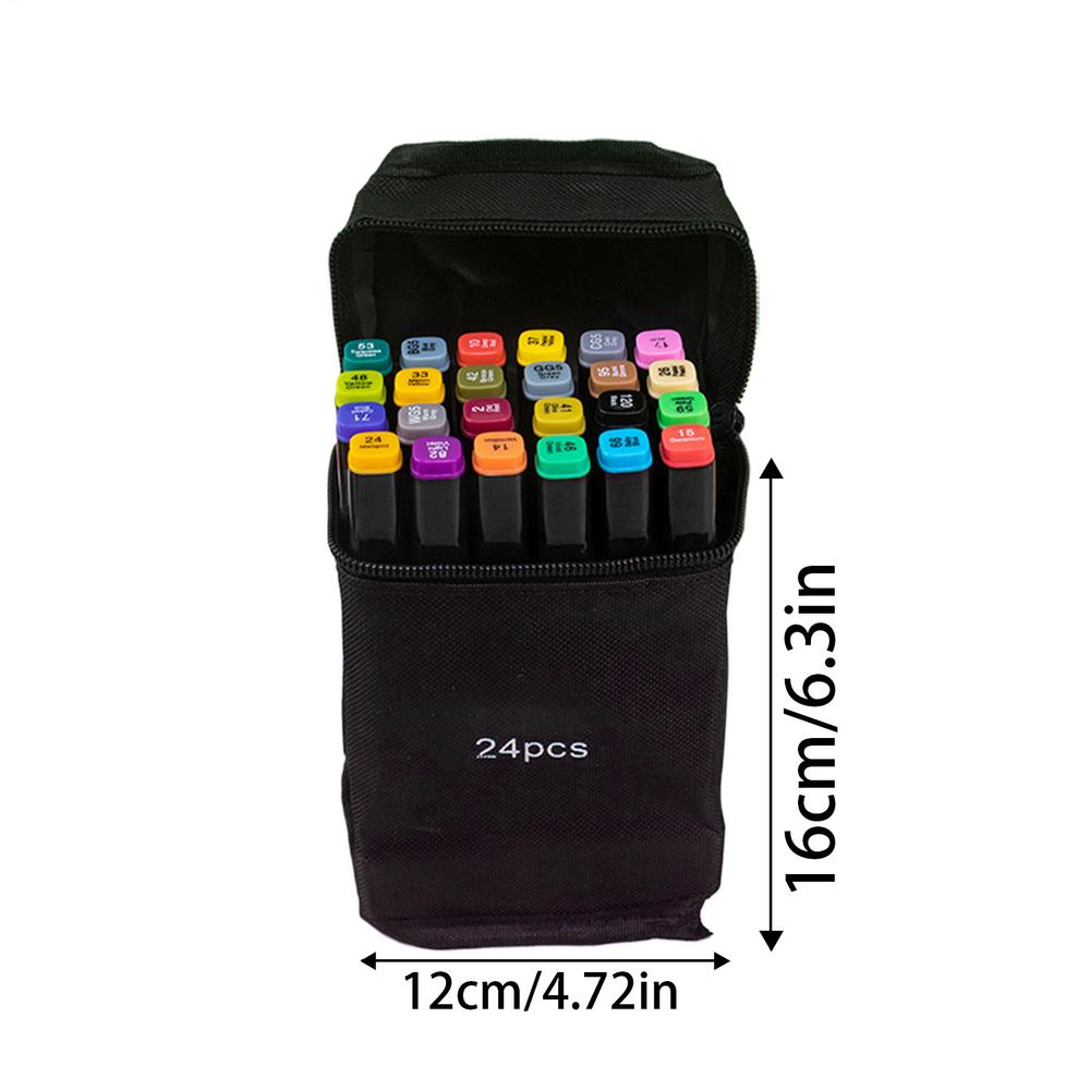 

24/80 Цветные Маркеры Набор для Рисования для Студентов с Двусторонним Наконечником Разной Толщины, Возможность Добавления Чернил, Прочный и Не Пушистый