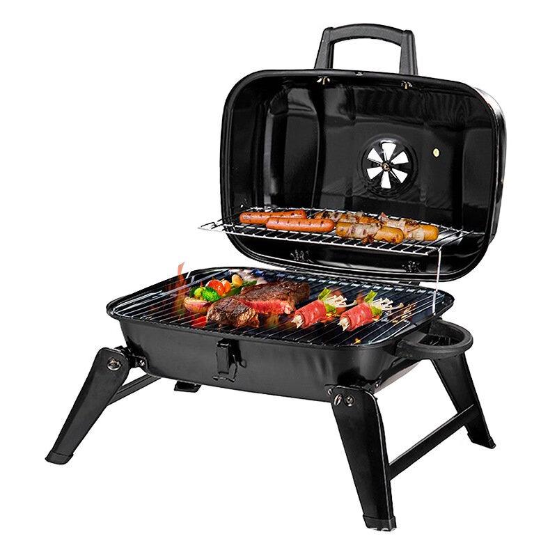 ZISIZ Portable Outdoor Charcoal BBQ Grill & Tea Stove