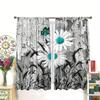 Wood Grain Butterfly Daisy Pattern Printed Curtains Window Decorations Home Room Curtain Polyester
