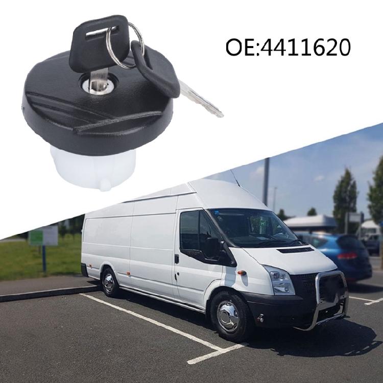 Fuel Tank Cover with Key Lock Core, Plastic Locking Fuel Filler Cap 4411620 Style for Transit MK6 MK7 Daily Driving, Parking, and Repair Maintenance