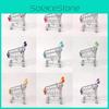 Mini Metal Toy Shopping Cart With Realistic Design For Children Storage And Play