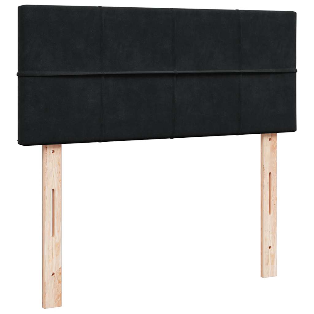 Ottoman Bed with Mattress Black 120 x 190 cm Velvet