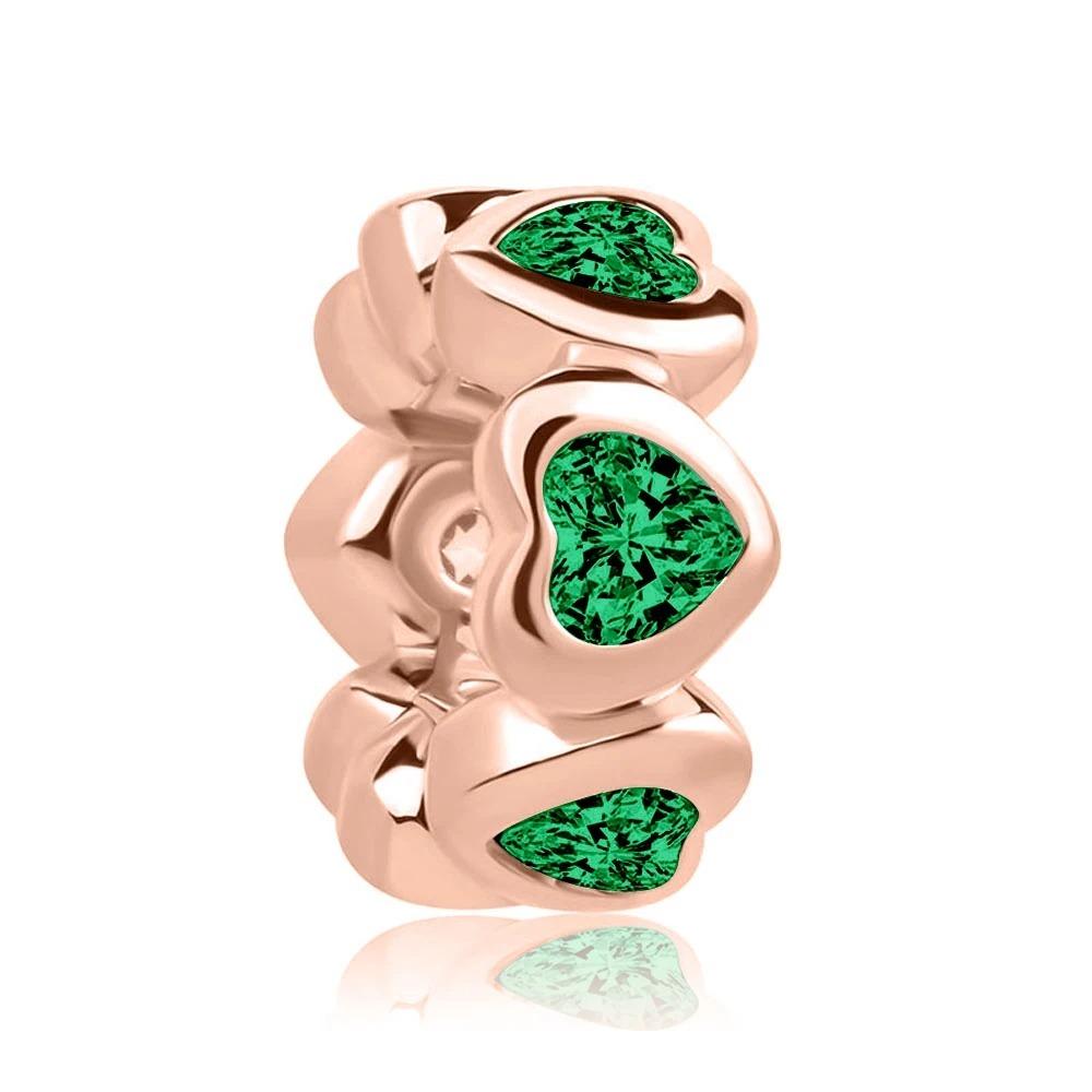 New Shining Zircon Love Heart Spacer Bead 925Silver Pendant for DIY Bracelet Flower Charm Women Jewelry Making