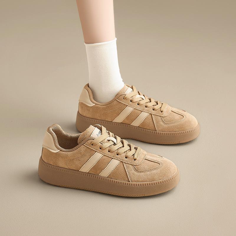 Augustus Dengde Training Shoes Women's 2025 Autumn and Winter New Platform Maillard Brown Board Shoes Retro Flat Casual Shoes