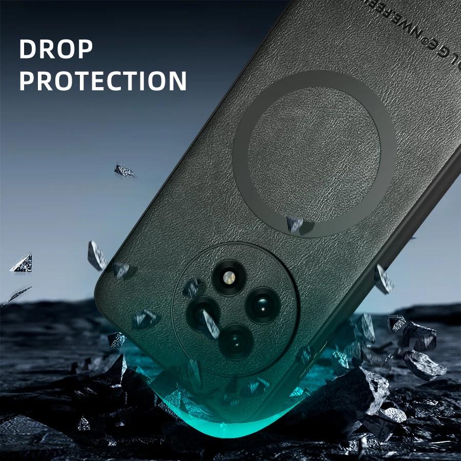 Classic Leather Wireless Charging For Magsafe Magnetic Case For OnePlus 13 12 11 Ace 2 2Pro 2v 3 3V Nord N20 5G Soft Back Cover