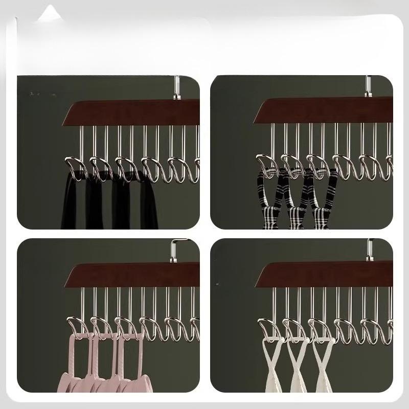 Solid Wood Hanger, 8-hook Hook Hanger, Underwear Hanger, Storage Wonder, Clothes Hanging, Clothes Storage Rack, Special Hanger