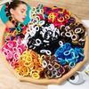 Gummiband Kinder Elastische Haarringe Mädchen Haarschmuck 100 Stück Haarbänder für Mädchen Bunt Nylon Scrunchie Haargummis
