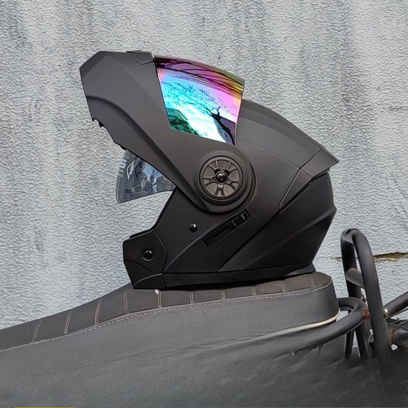 Double Lens Bluetooth Helmet Electric Car Helmet for Men and Women Summer Helmet Takeaway Helmet for All Seasons