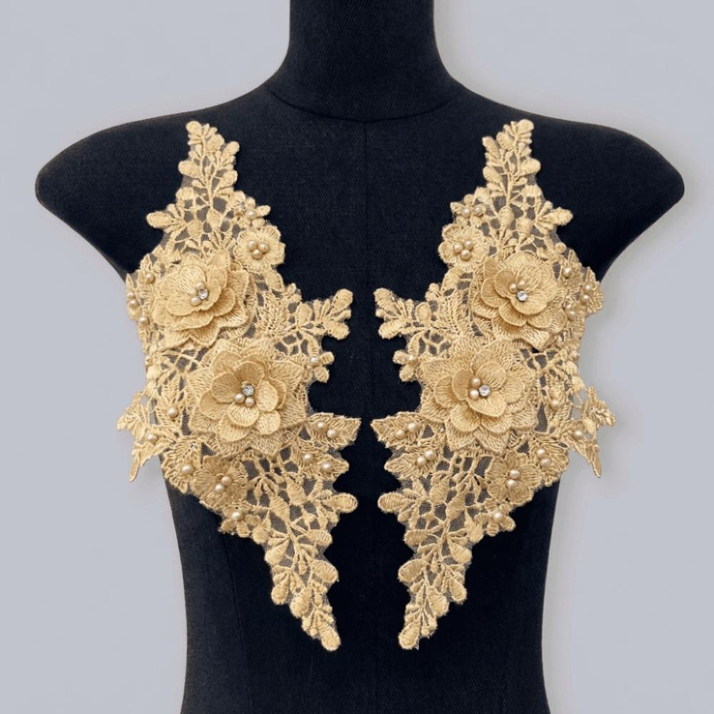 3D Rhinestone 3D Bead Embroidery Patch Multicolor Wedding Dress Accessories  Garment Decoration