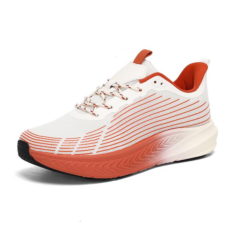 

2025 новые туфли для молодежного повседневного спорта с постепенным переходом синего цвета, мягкая подошва, сетчатые дышащие удобные туфли из летящего трикотажа, модная женская обувь 46 оранжевый