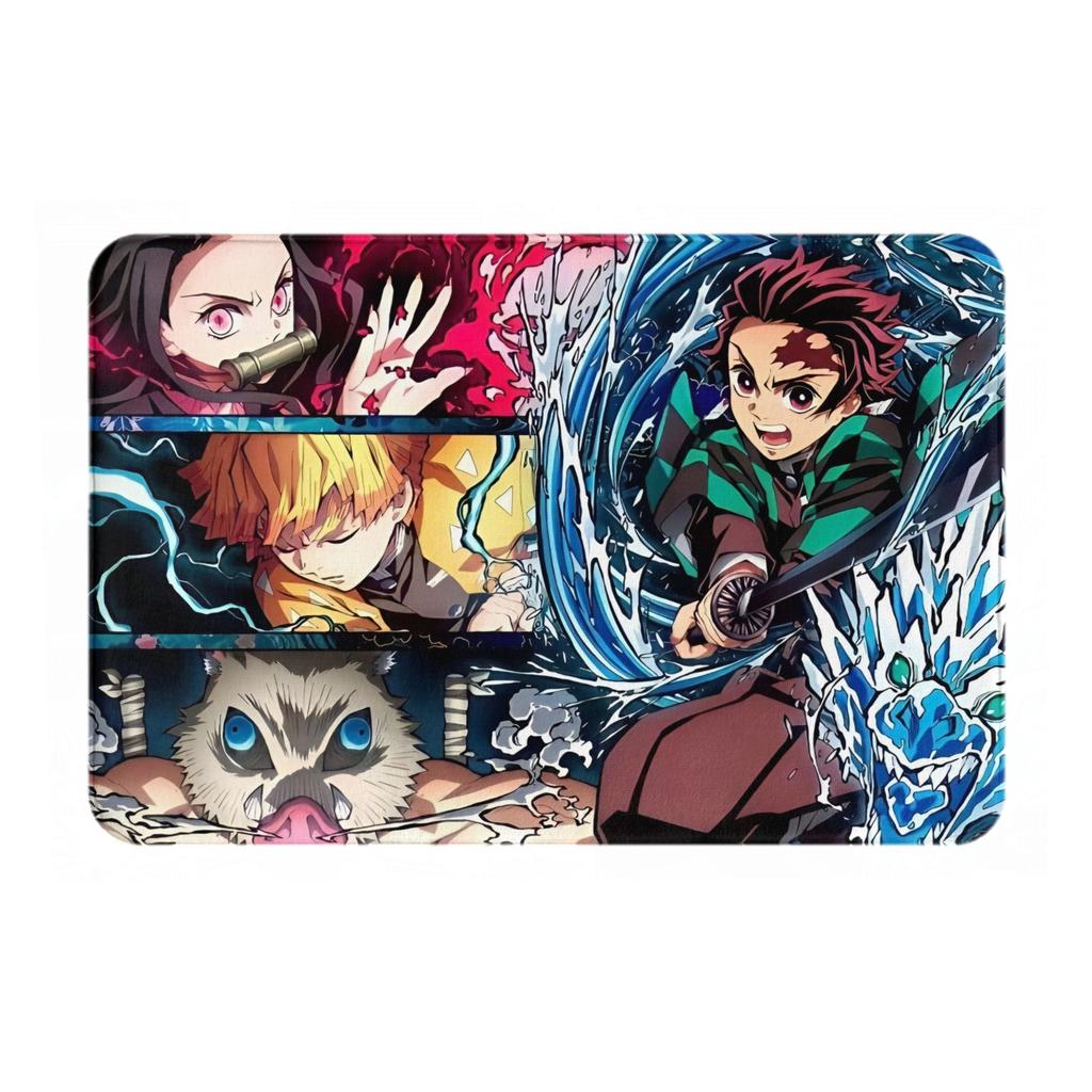 Demon Slayer Anime Doormat Anti-Slip Bath Kitchen Mat Garden Garage Door Floor Entrance Carpet Rug