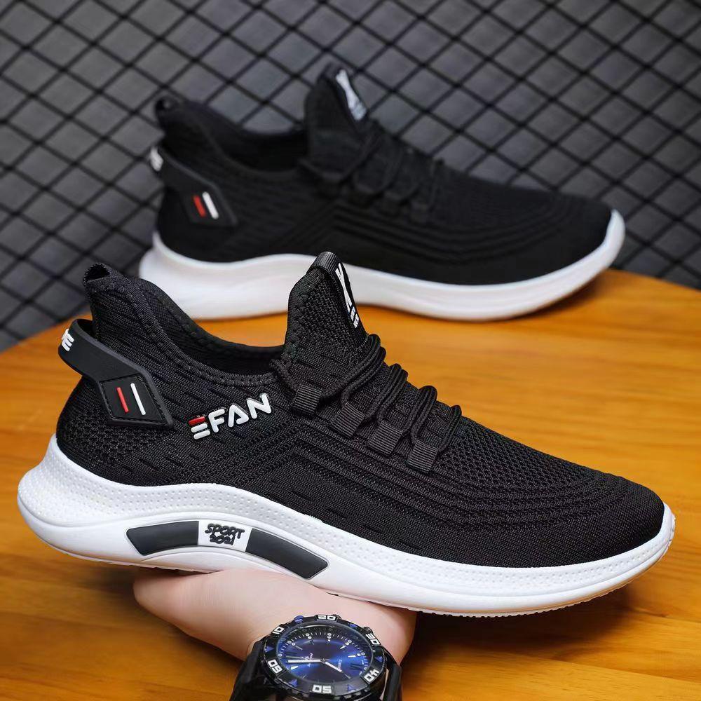 

Men s shoes new super breathable casual sports shoes light flat Korean version trendy versatile youth running shoes 44