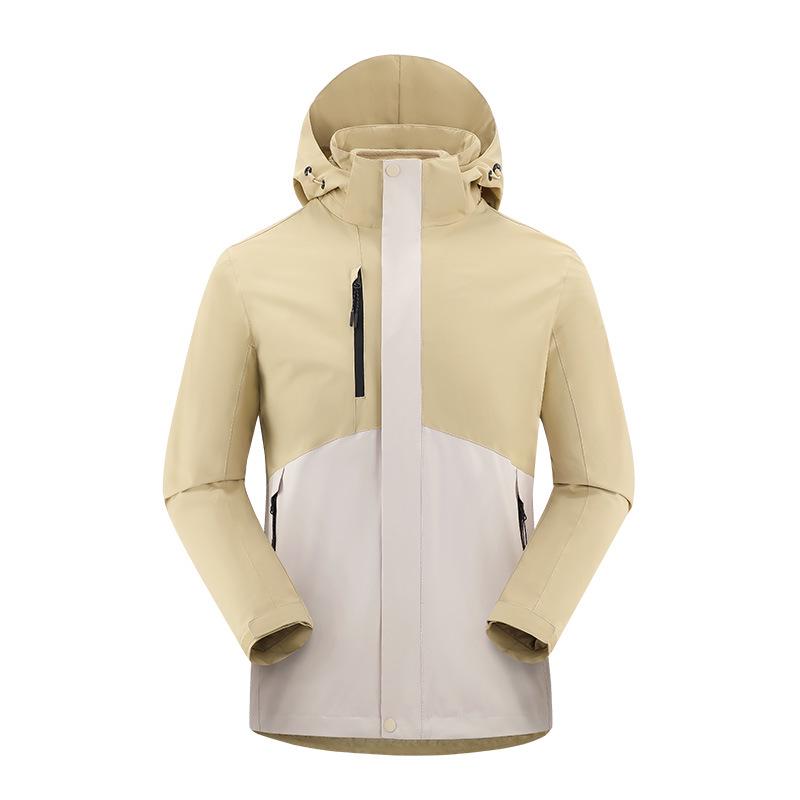 

Мужская куртка 3-в-1 с флисовой подкладкой, ветрозащитная, для альпинизма осенью/зимой - с возможностью нанесения индивидуальной печати L серый/хаки