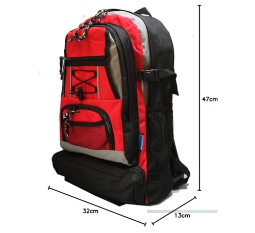 VIAGGIO Rice Bran Emergency Toilet Backpack, Daypack, Casual Backpack, Disaster Preparedness Backpack, Disaster Preparedness, Evacuation, 7077 (Red)