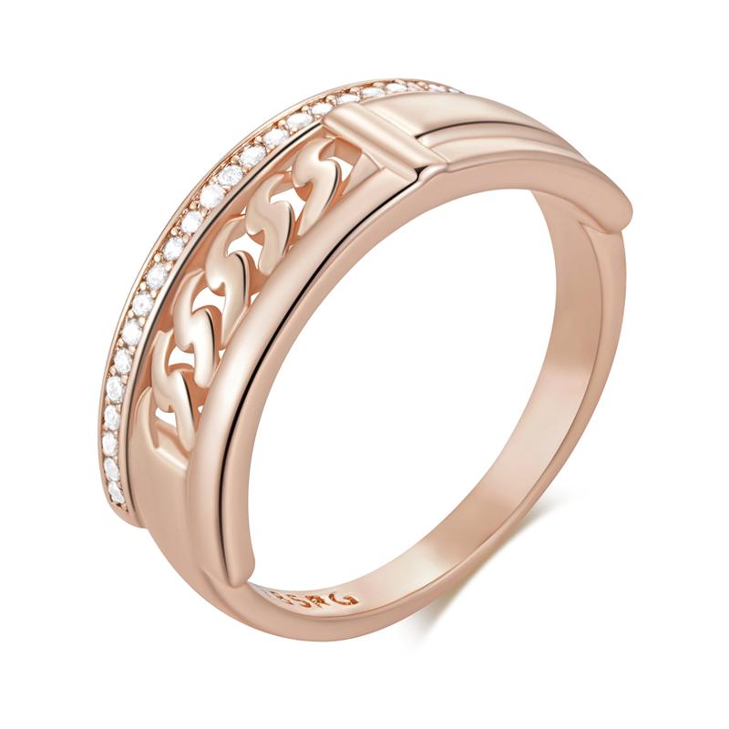 Unusual  Rose Gold Color Rings For Women Fashion Shiny Natural Zircon Accessories Minimalist Daily Fine Jewelry