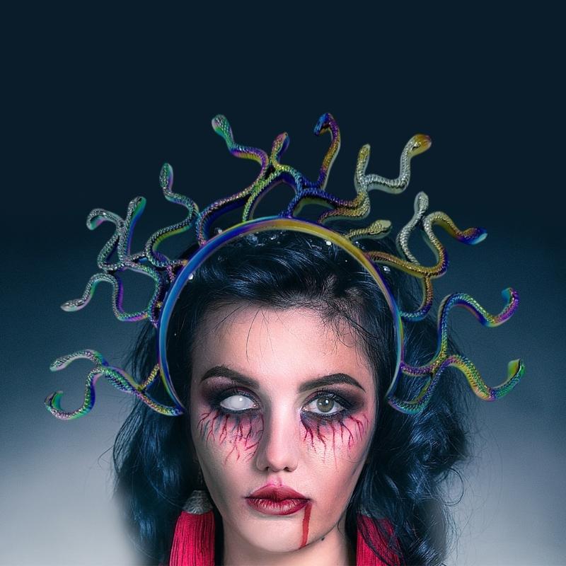 Bunte Schlangen Stirnbänder Halloween Vintage Kopfschmuck Karneval Maskeraden Party Kopfbedeckung Haarschmuck