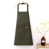 Waterproof Kitchen Apron Adjustable Straps Oil-Proof Waiter Apron Pure Color Stain-Resistant Cooking Apron for Restaurant